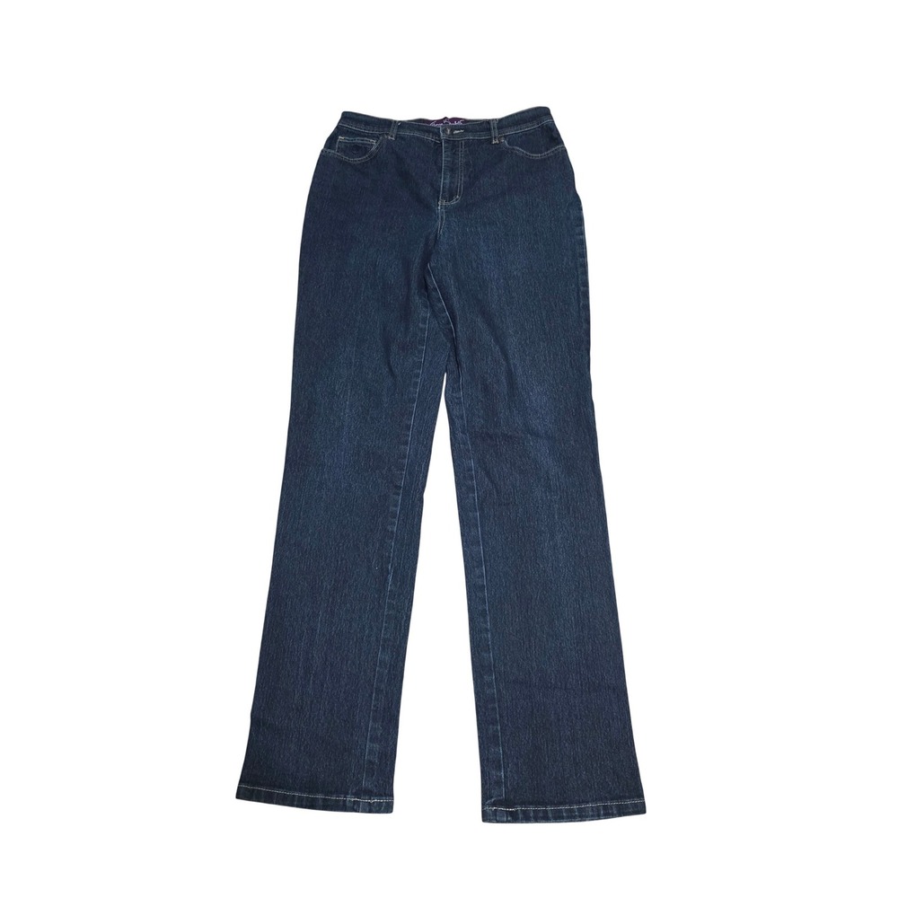 Gloria Vanderbilt Amanda‎ Dark Wash Blue Straight Leg Jeans Women Size 8 A5